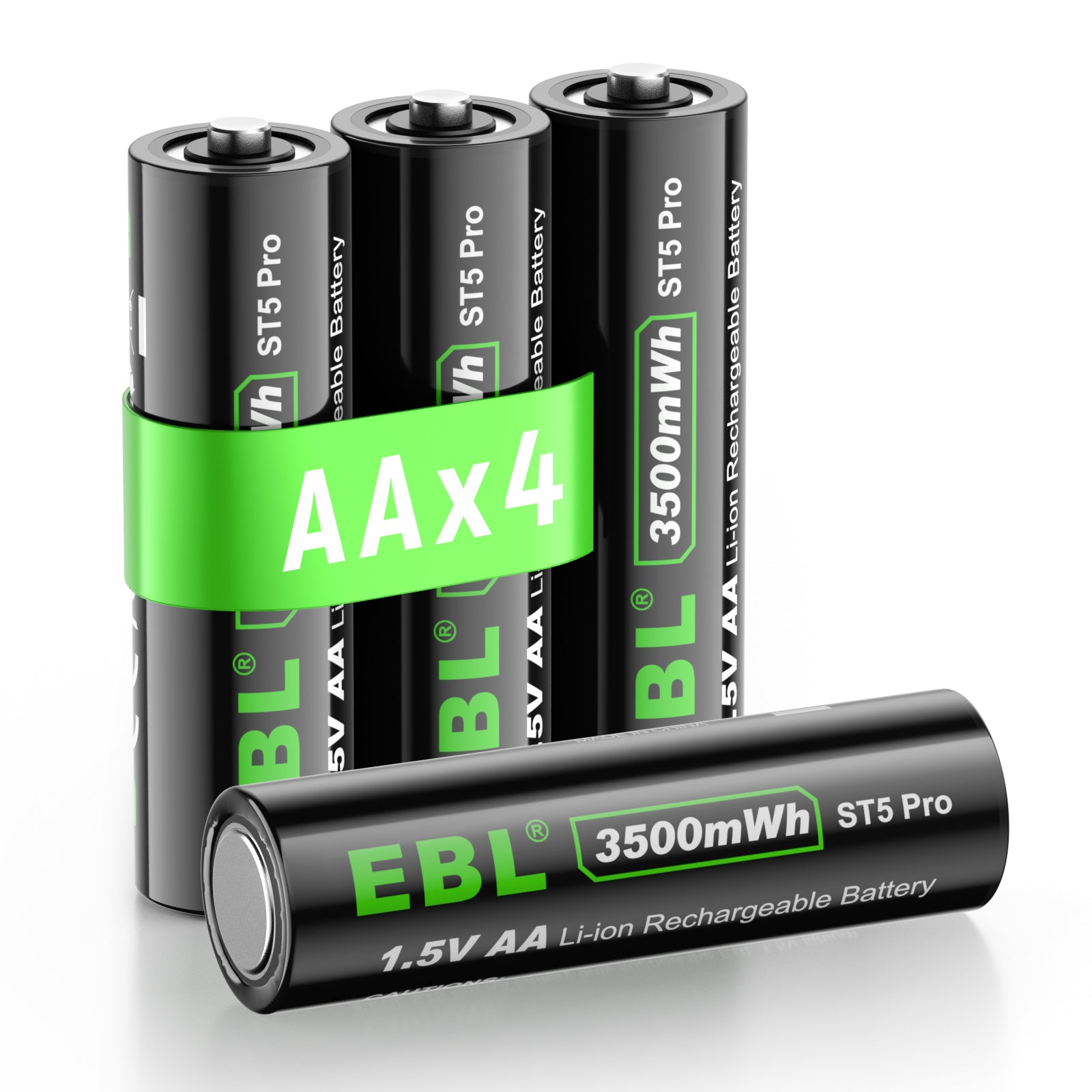 EBL 1.5V Rechargeable AA Lithium Batteries 3500mWh - Long Lasting Power for Cameras, Flashlights & Electronics - Mid Year Sale