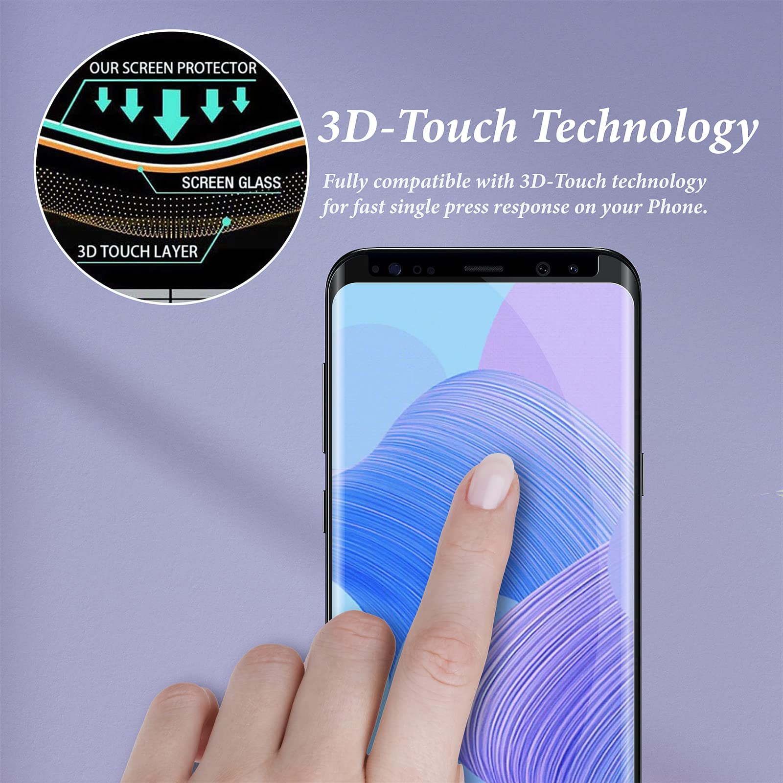 2 Pack Tempered Glass Screen Protector for Samsung Galaxy S9 Plus - 3D Curved, Full Coverage, Anti-Scratch, HD Clear - Perfect for Work, Gaming & Daily Protection