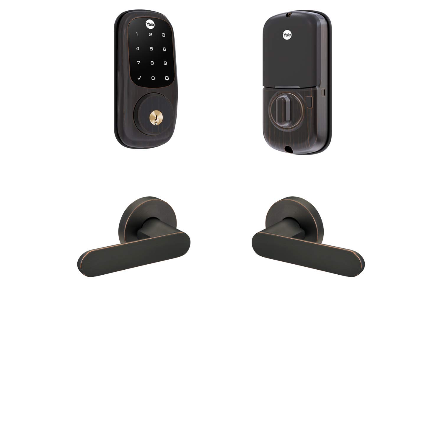 Yale Assure Lock Touchscreen Deadbolt with Matching Kincaid Lever - Smart Keyless Entry Door Lock, Oil-Rubbed Bronze Finish for Home Security & Modern Convenience - Perfect for Front Doors, Apartments & Vacation Rentals