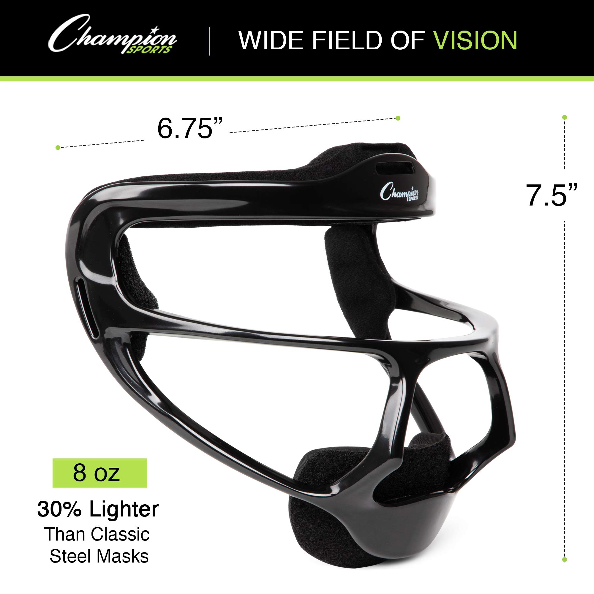 Champion Sports Magnesium Softball Face Mask - Lightweight Protective Gear for Baseball & Softball Players - Perfect for Training, Games & Safety Protection