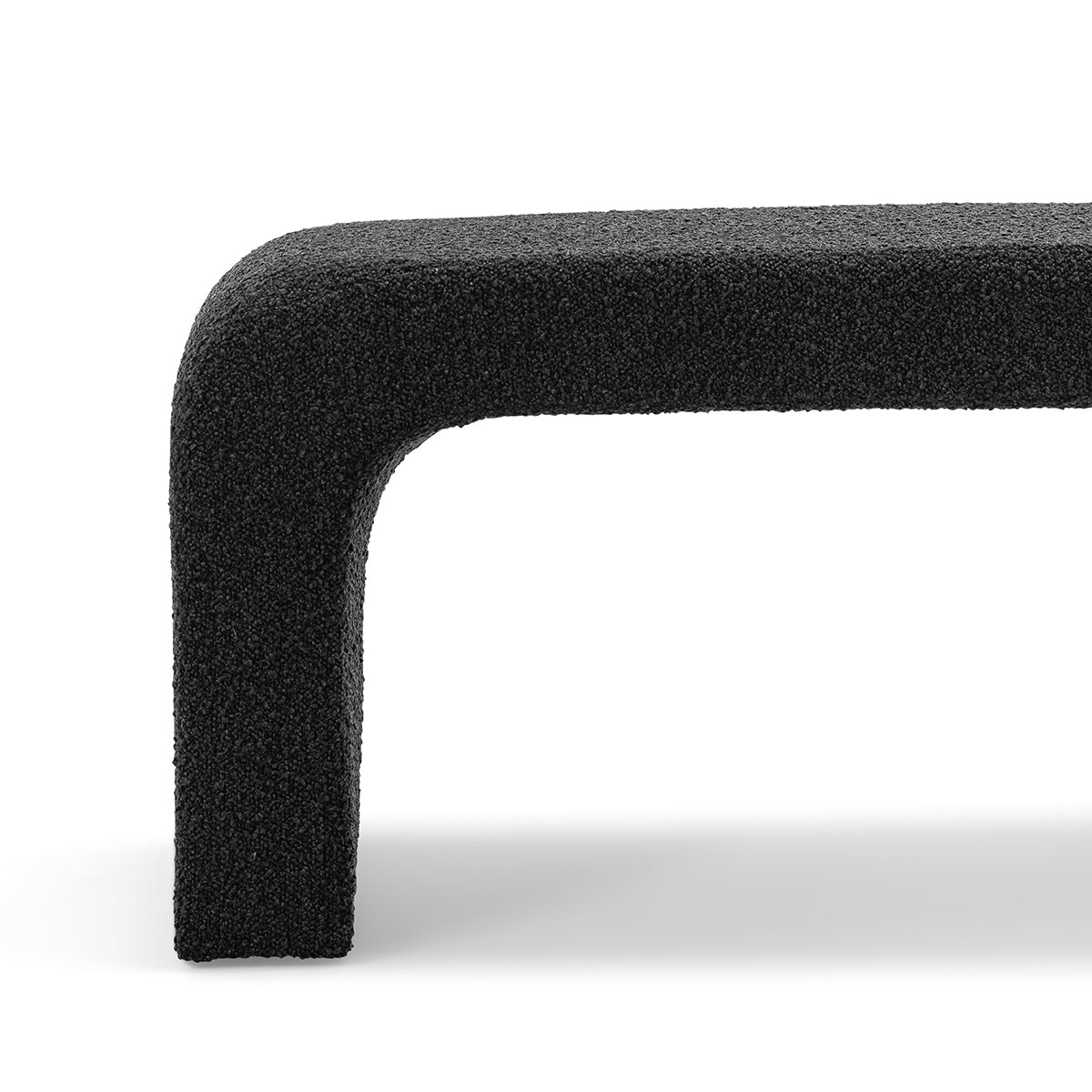 Camille Boucle Arch Bench - Modern Upholstered Accent Bench with Curved Design for Living Room, Bedroom, or Entryway