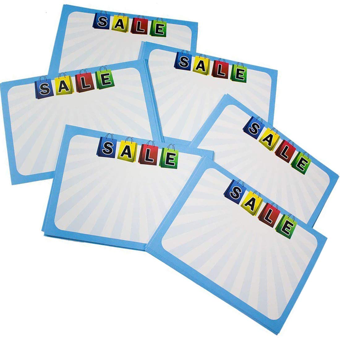 60 Pack Large Bright Attention-Grabbing Signs - Durable Cardstock Tags for Boutiques, Shops & Stores - Perfect for Retail Displays, Thrift Stores, Grocery Aisles & Event Promotion (Great for Sales, Clearance & Seasonal Decor)