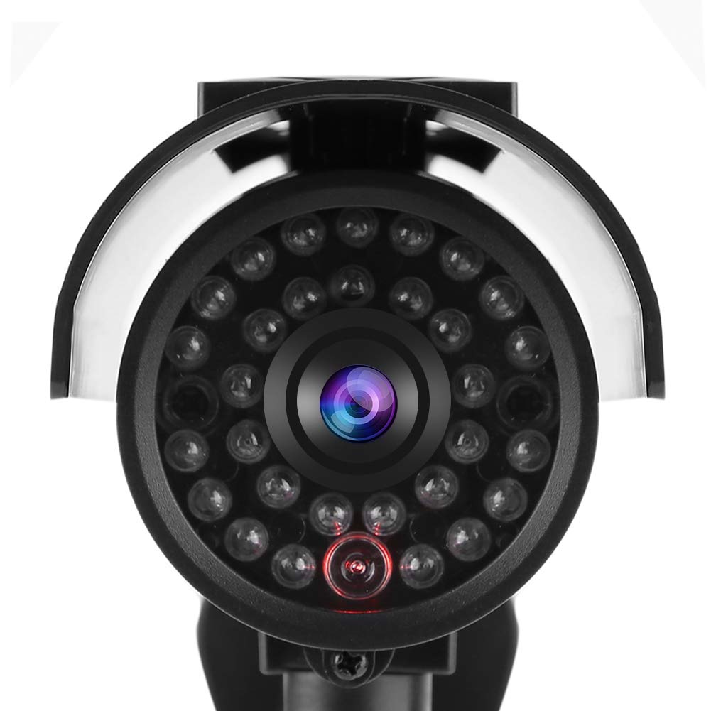 Solar Powered Waterproof Fake Security Camera with Flashing LED - Outdoor Dummy Surveillance Camera for Home, Office & Business Theft Deterrence | Perfect for Front Door, Backyard, Garage & Property Protection