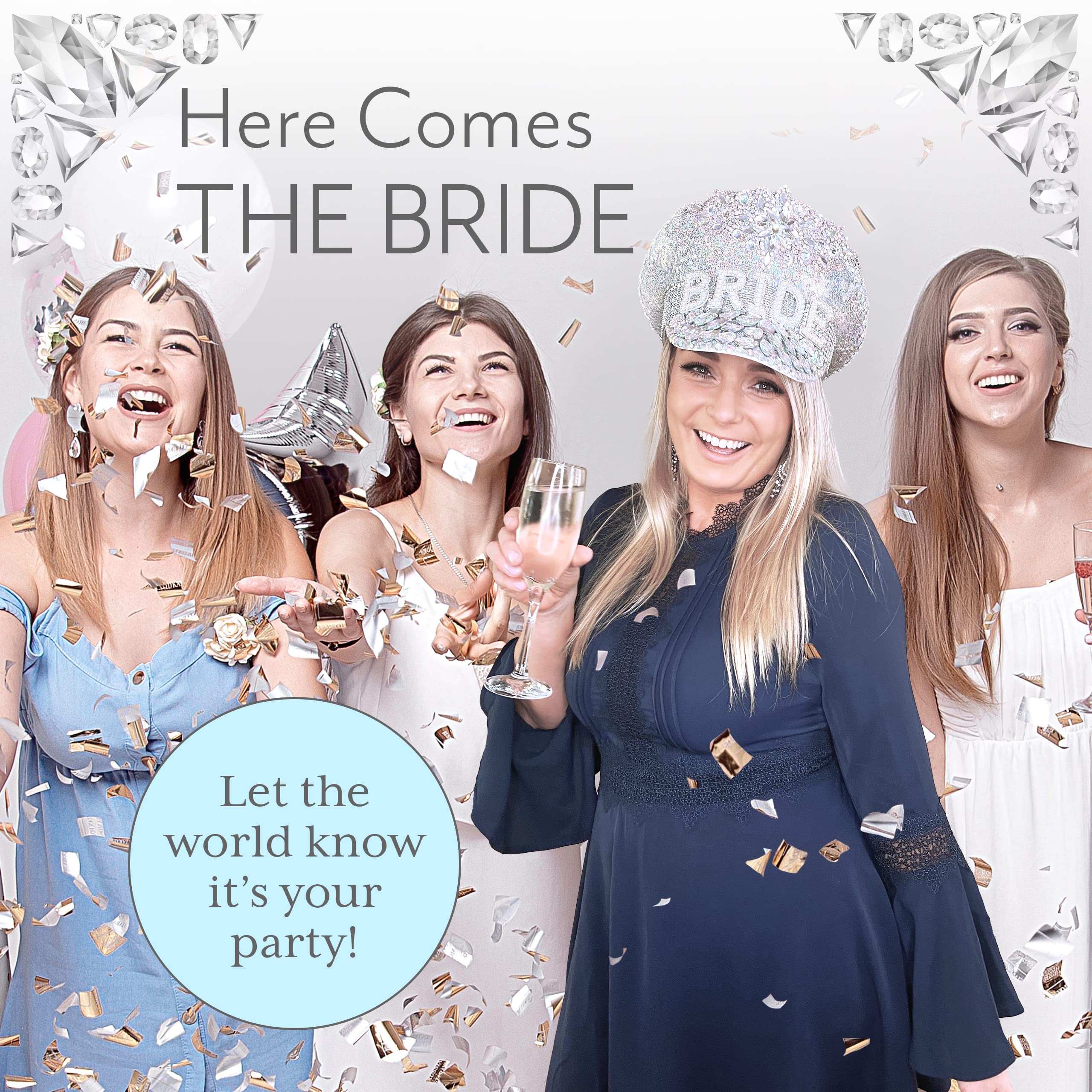 Bride Hat - Funny Bridal Hat for Wedding, Bachelorette Party & Bride Tribe - Perfect for Bridal Showers, Wedding Receptions & Bachelorette Party Games