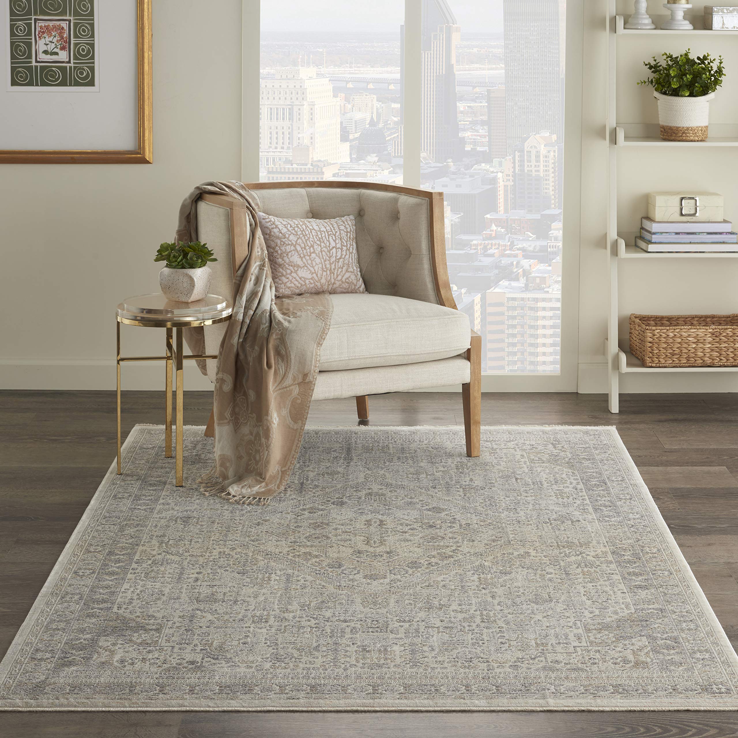 Nourison Silken Weave Vintage Ivory Beige 3'10