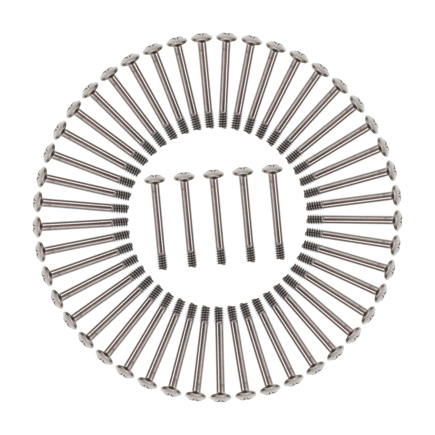 Jojofuny 50pcs Standard Round Head Metal Fan Screws - 3cm Length with Screwdriver Slot | Perfect for PC Case Fans, Cooling Systems & DIY Electronics Projects