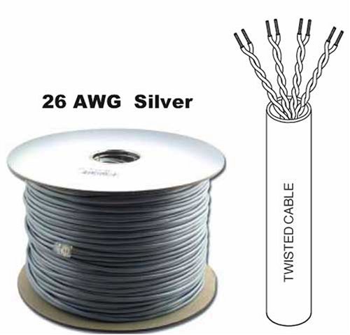 26 AWG 4 Twisted Pair Stranded Silver Satin Phone Data Cable - High Speed Connectivity for Home Office & Telecom Equipment