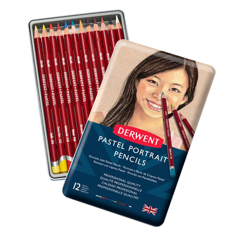 Derwent Pastel Pencils Set of 12 Skin Tones - Professional Art Supplies for Portrait Drawing, Figure Sketching & Realistic Coloring