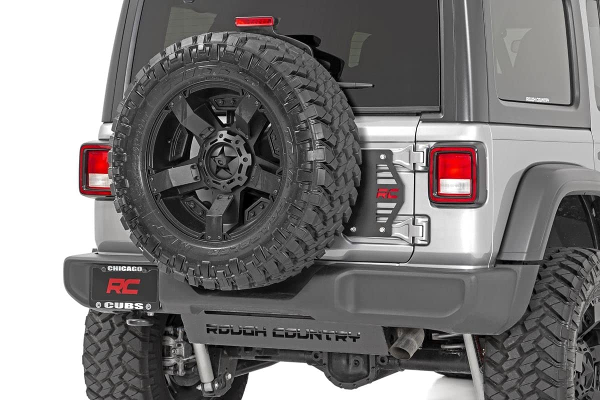 Rough Country Black Tailgate Reinforcement Kit for 2018-2022 Jeep Wrangler JL (10603) - Heavy Duty Off-Road Upgrade for Jeep Accessories & Spare Tire Support
