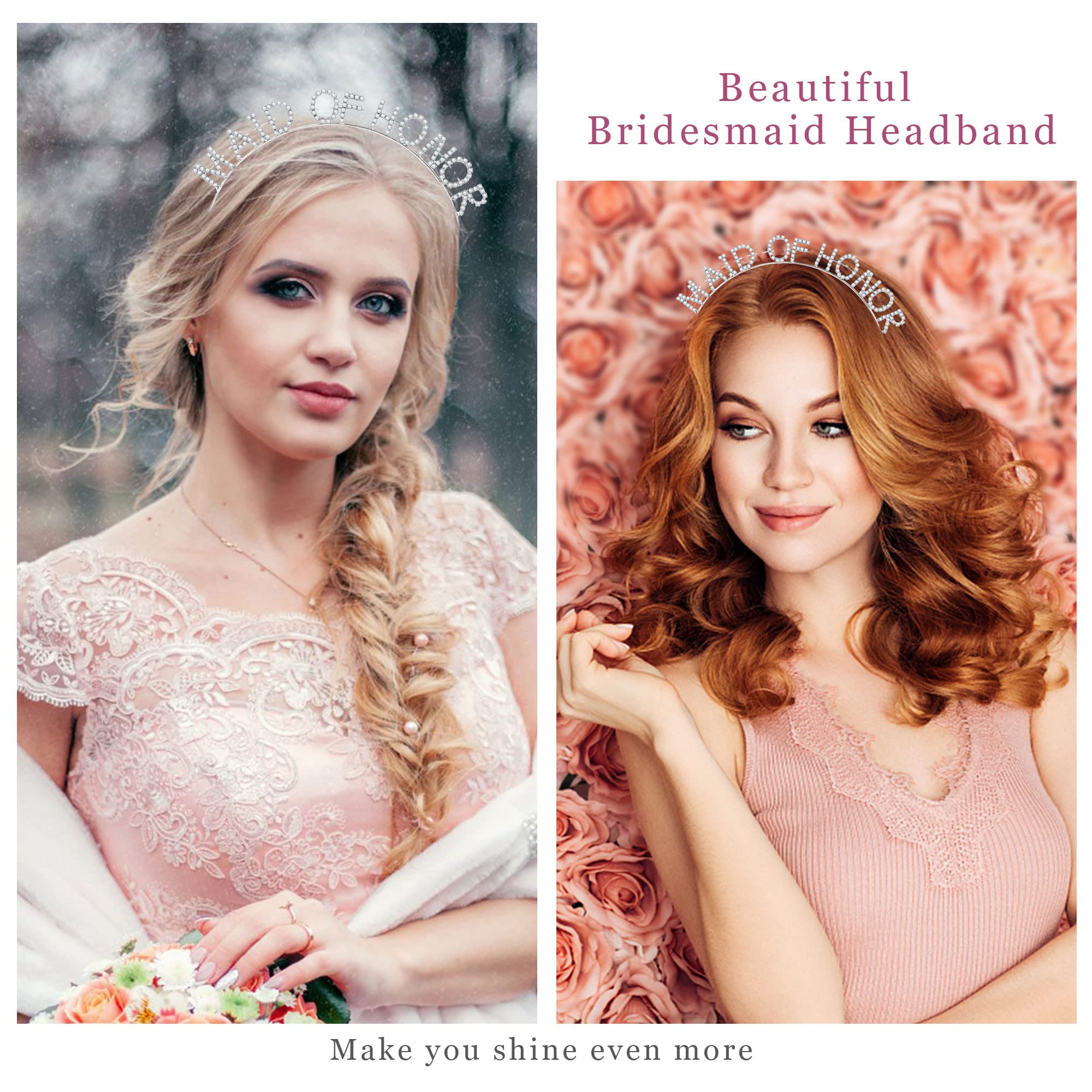 Sparkling Rhinestone Tiara Headband for Bachelorette Party, Bridal Shower & Wedding | Elegant Bride Hair Accessories for Women | Perfect for Photos, Receptions & Special Occasions