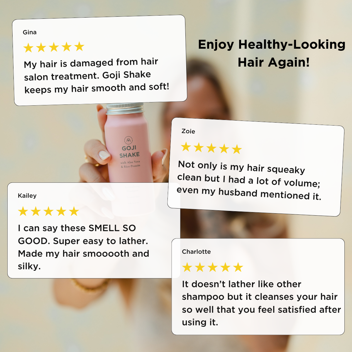Goji Shake Shampoo Concentrate for Color-Treated Hair | Sulfate-Free Hair Treatment | Revitalizes & Protects Dyed Hair | Perfect for Post-Color Care & Daily Hydration