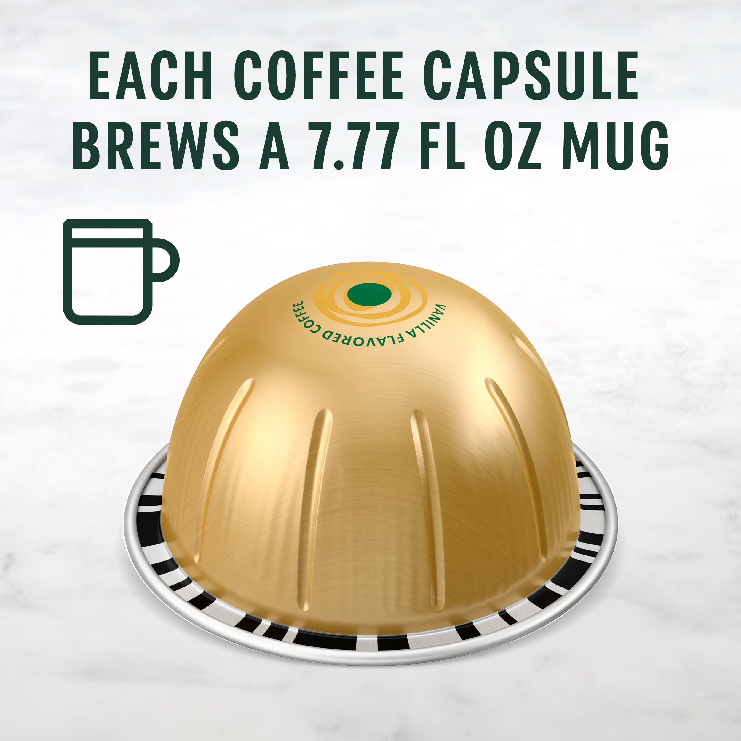 Starbucks by Nespresso Vertuo Vanilla Flavored Coffee Pods - 32 Count (7.8 oz) for Home & Office Coffee Brewing - Perfect for Morning Boost & Afternoon Break