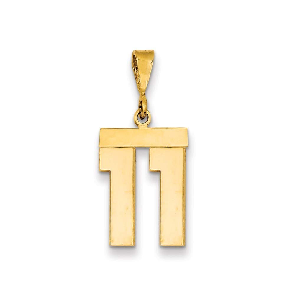 14K Gold Medium Polished Sports Number Charm Pendant Necklace - Elegant Jewelry Gift for Women, Perfect for Game Day, Sports Events & Everyday Wear