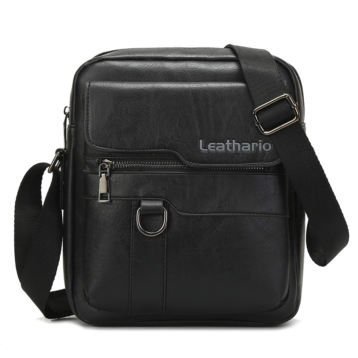 Leathario Genuine Leather Crossbody Bag for Men - Small Messenger Shoulder Bag, Satchel Sling Pack for Travel, Work & Daily Use | Durable & Stylish Men's Accessory