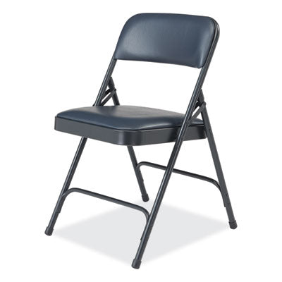 NPS Folding Chairs with Vinyl Seat - Set of 4 Heavy Duty Portable Chairs for Outdoor Events, Camping, Picnics & Home Use