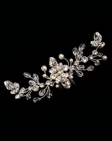 Elegant Bridal Hair Comb with Small Crystals and Pearls - Dionysis by Kezani | Perfect for Weddings, Prom, and Special Occasions