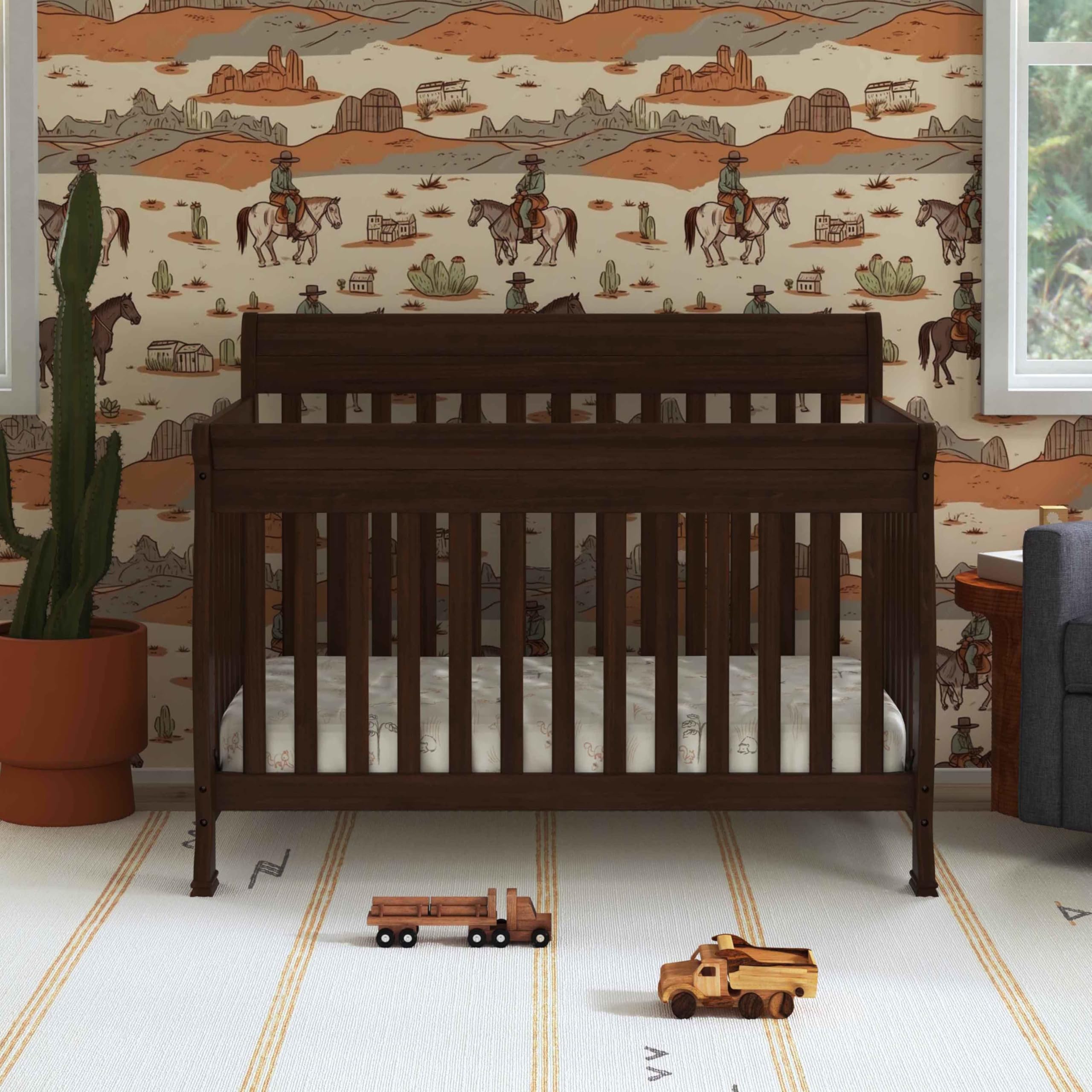 DaVinci Kalani 4-in-1 Convertible Crib - Toddler Bed & Full Bed - GREENGUARD Gold Certified - Safe Nursery for Baby