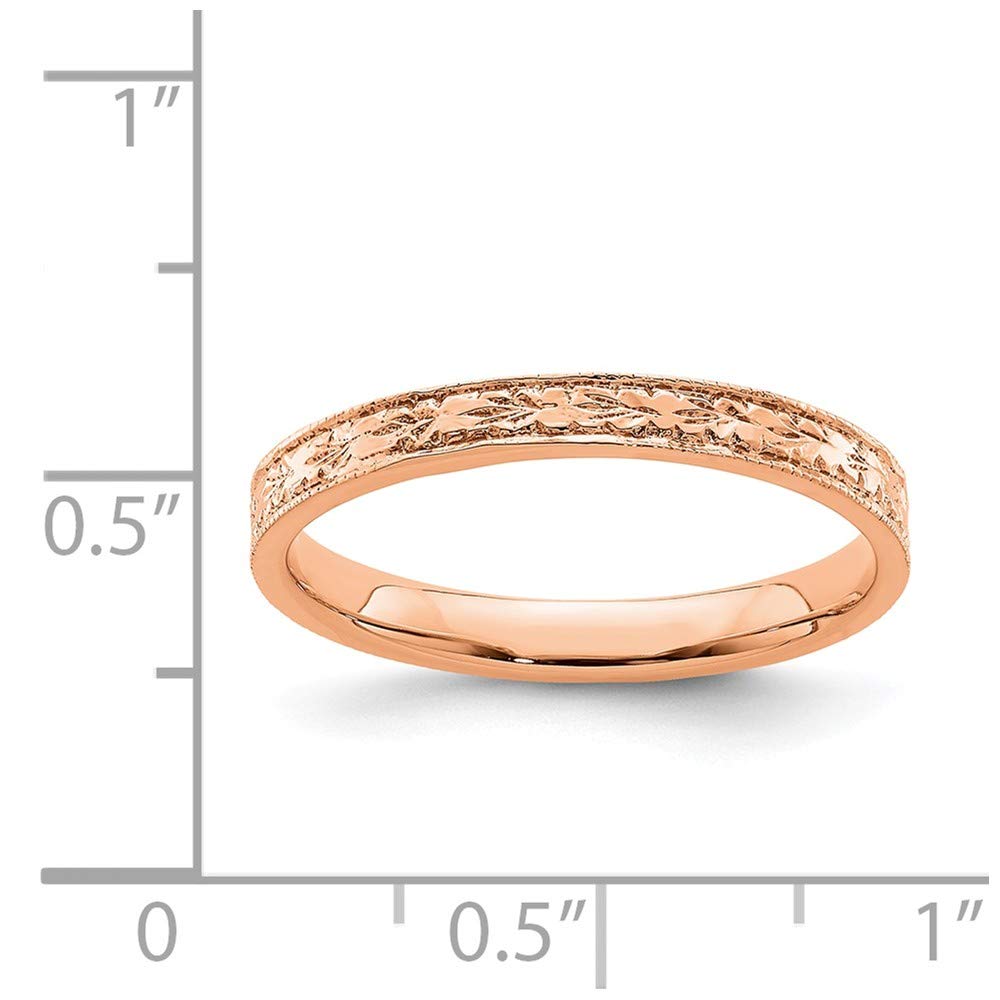 14K Solid Rose Gold Floral Flower Ring Band - Elegant Handmade Jewelry for Women, Perfect for Weddings, Anniversaries & Everyday Wear