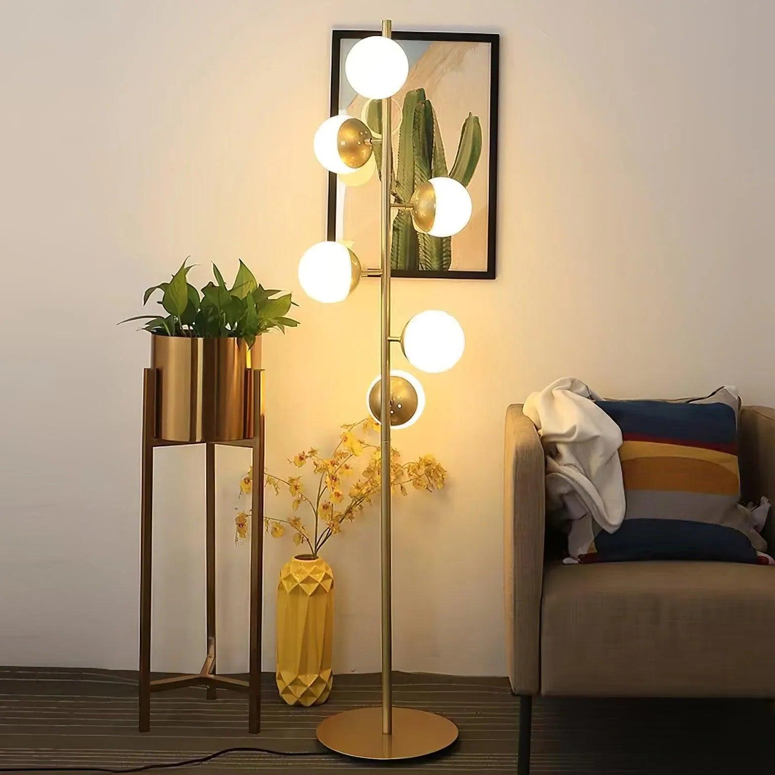 Modern 3-Headed Sphere Table Lamp - Stylish LED Desk Light for Living Room, Bedroom, or Office Decor