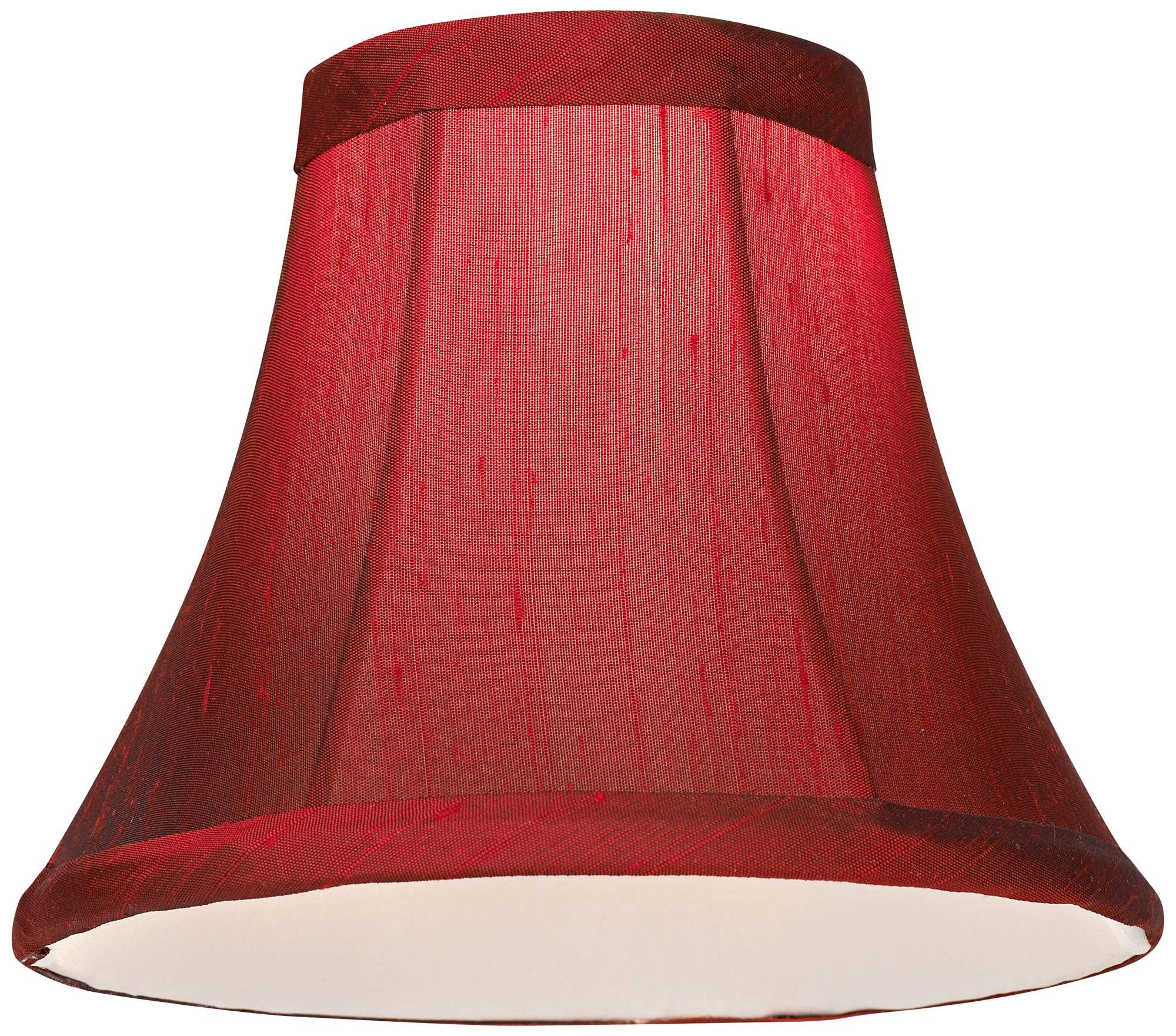 8 Pack Deep Red Faux Silk Bell Lamp Shades - 3