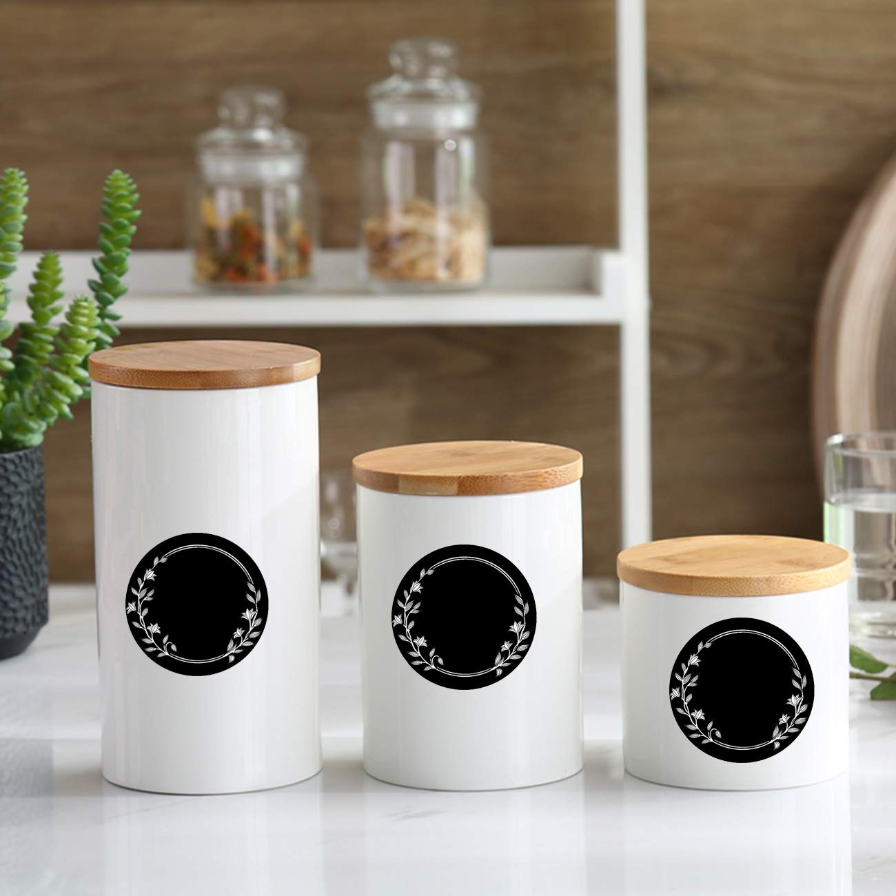 250-Pack Round Black Chalkboard Stickers - 2 Inch Waterproof Pantry Labels for Spice Jars, Mason Jars, Canning, Bins & Containers | Kitchen Organization, Food Storage & Home Decor Labeling Solution