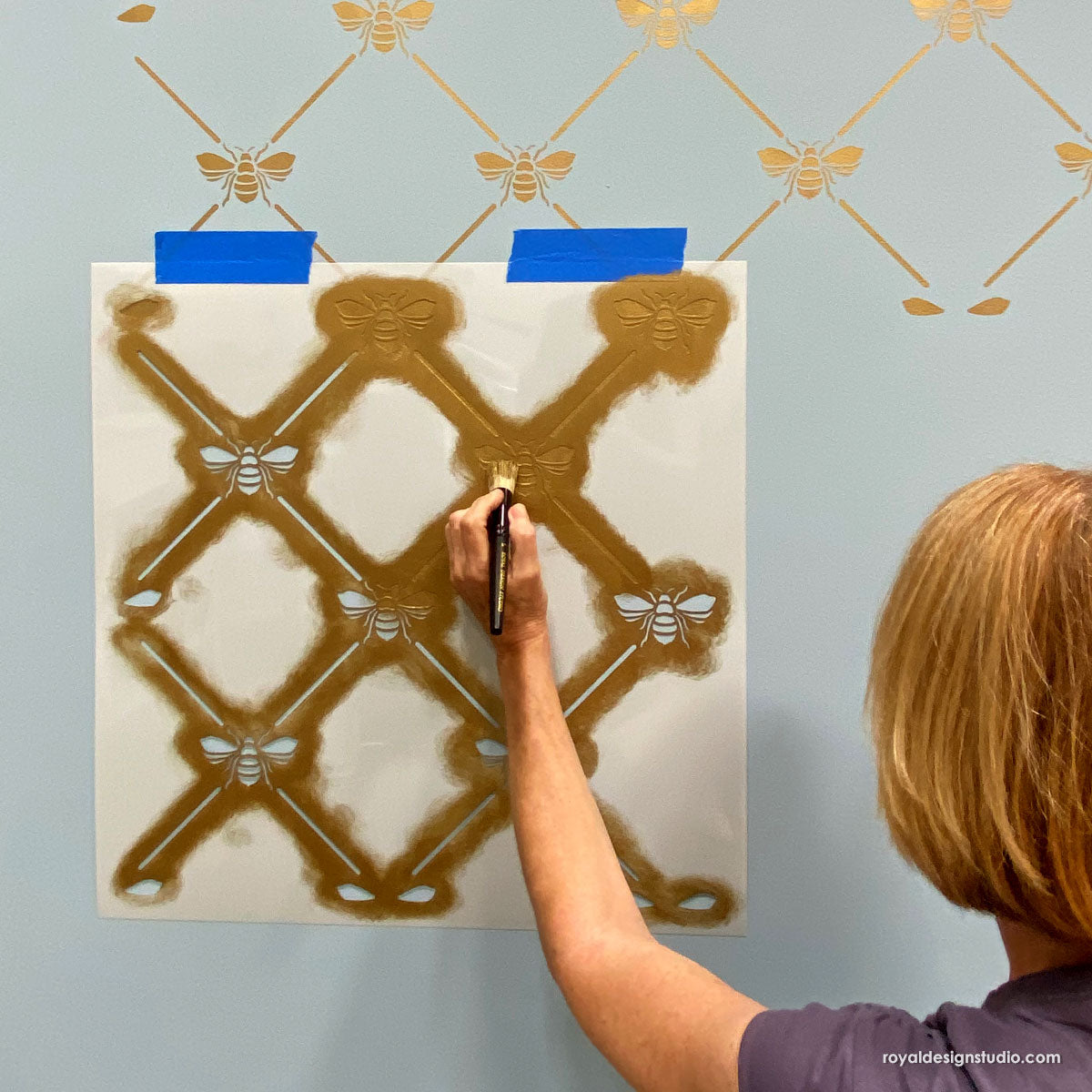 French Bee Trellis Stencil - Reusable DIY Wall Art Template for Home Decor, Garden Projects & Crafting - Perfect for Painting, Stenciling on Wood, Fabric, and Furniture
