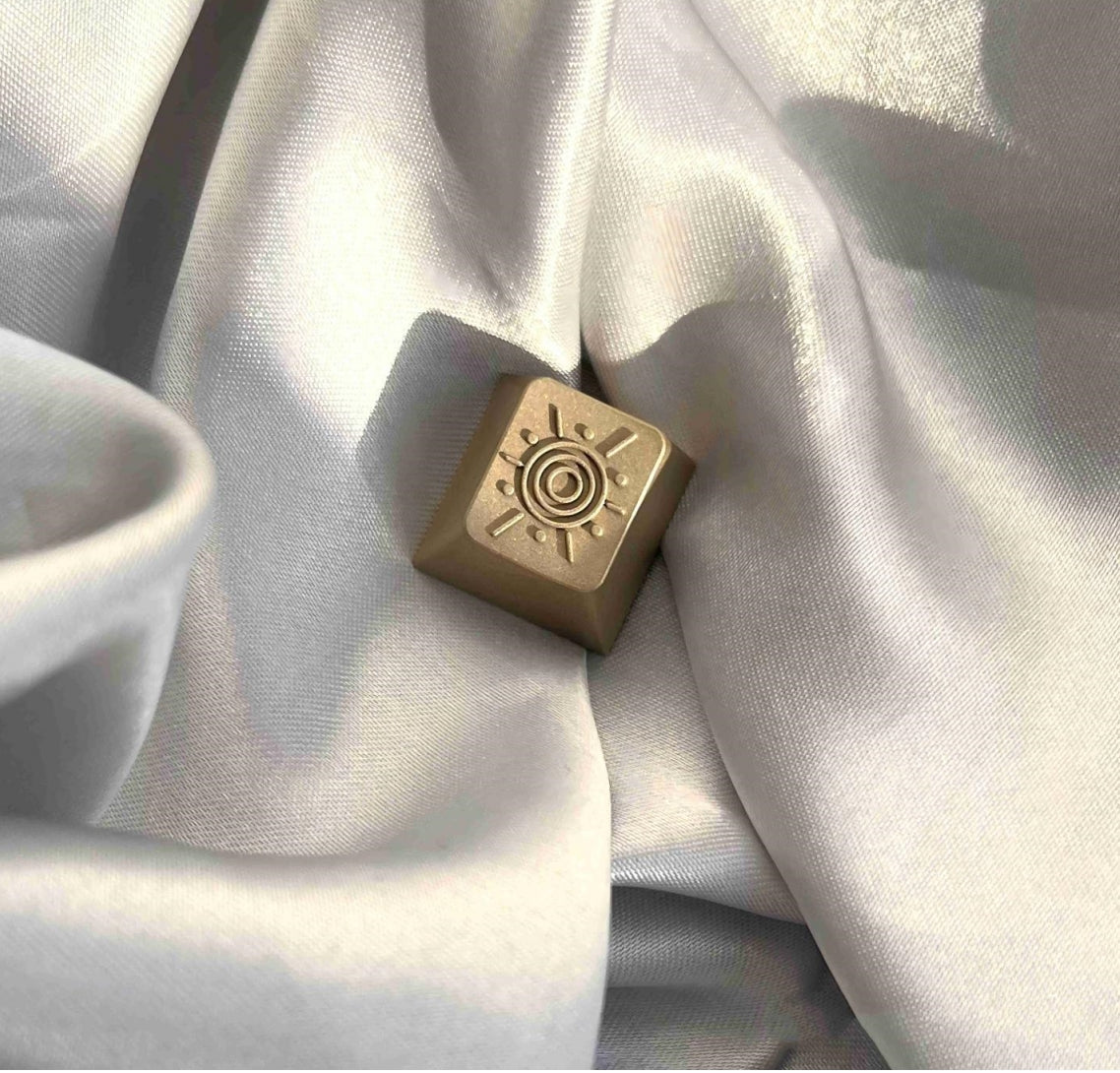 Premium Aluminum Alloy CNC Keycaps with Mysterious Sun Symbol - Personalized Anodized Metal Keycaps for Mechanical Keyboards - Perfect for Gaming, Typing & Custom Keyboard Builds