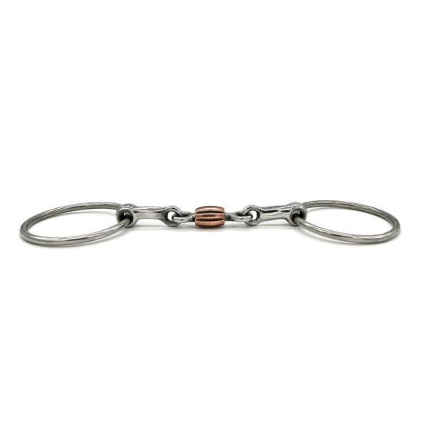 AJR Hexagon Copper Cricket Roller Loose Ring Bit - Comfortable Horse Training Bit for Dressage & Jumping - Perfect for Equestrian Sports & Show Riding