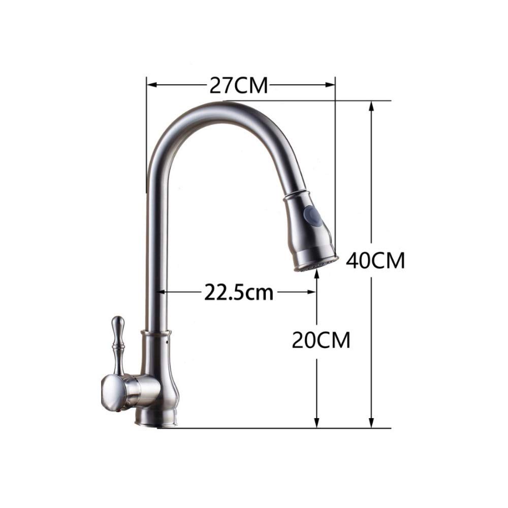 European Style Single Handle Pull-Out Kitchen & Bathroom Faucet with 360° Rotation - Hot & Cold Water Mixer for Sink - Perfect for Modern Home, RV, and Small Space Bathrooms