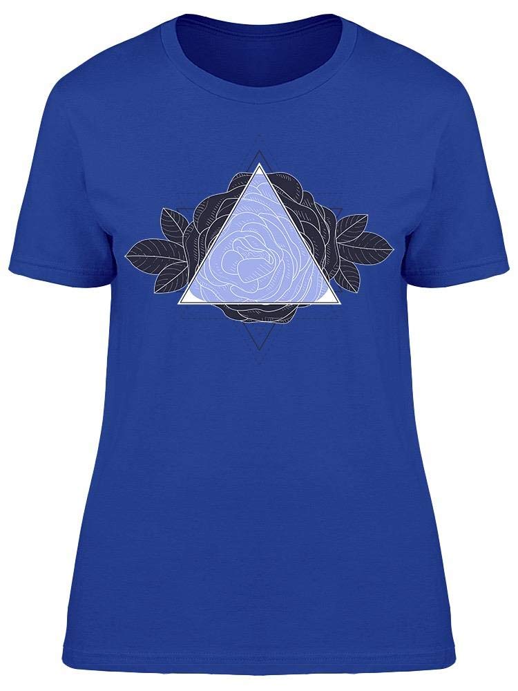 Women's Triangle Rose Floral Art T-Shirt | Trendy Graphic Tee for Casual Wear, Date Nights & Summer Outfits