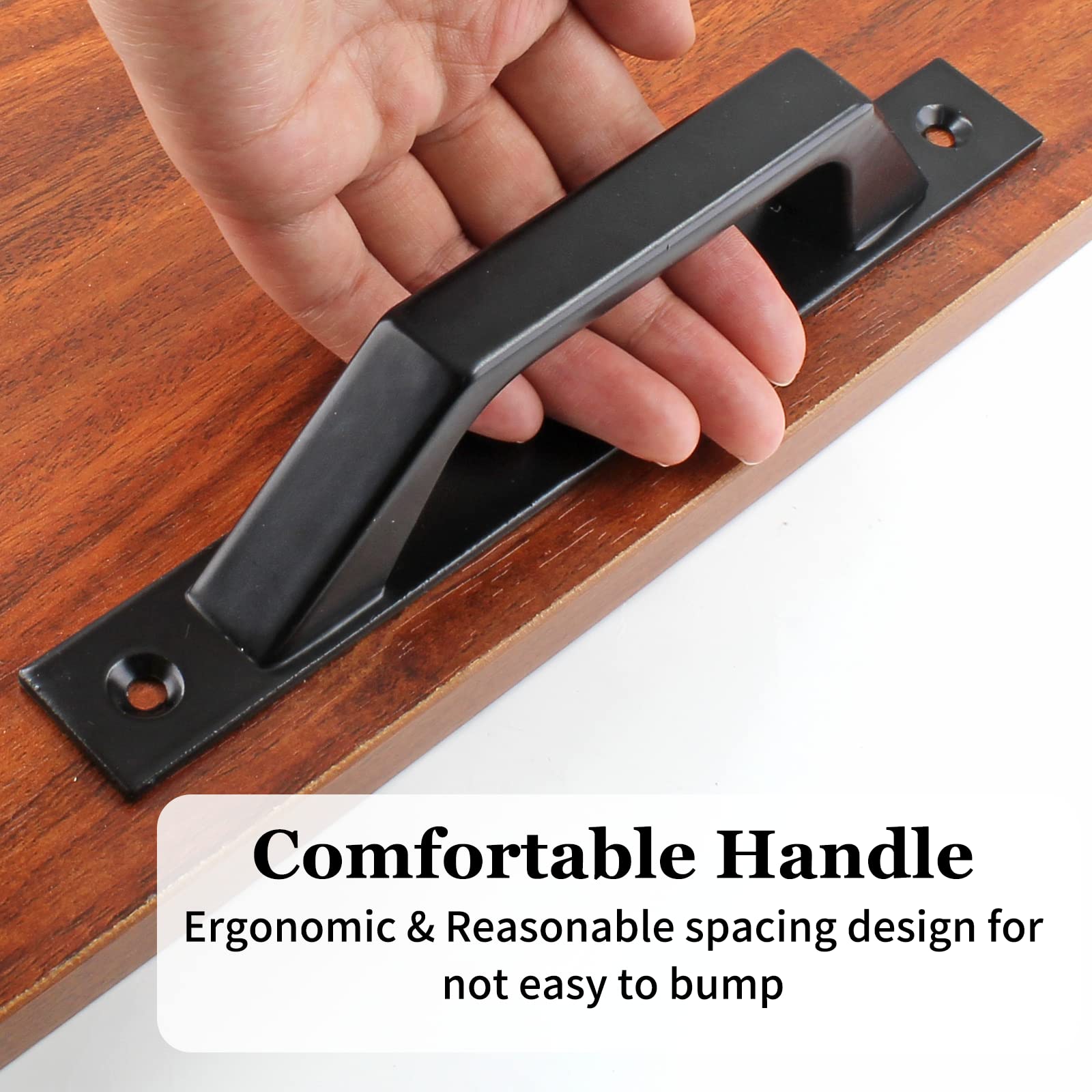 2 Pack Black 7.9 Inch Sliding Barn Door Handles - Heavy Duty Aluminum Alloy Door Pull Handles for Barn Doors, Gates, Cabinets, Closets, Drawers, Garage & Shed - Perfect for Rustic Home Decor & DIY Projects