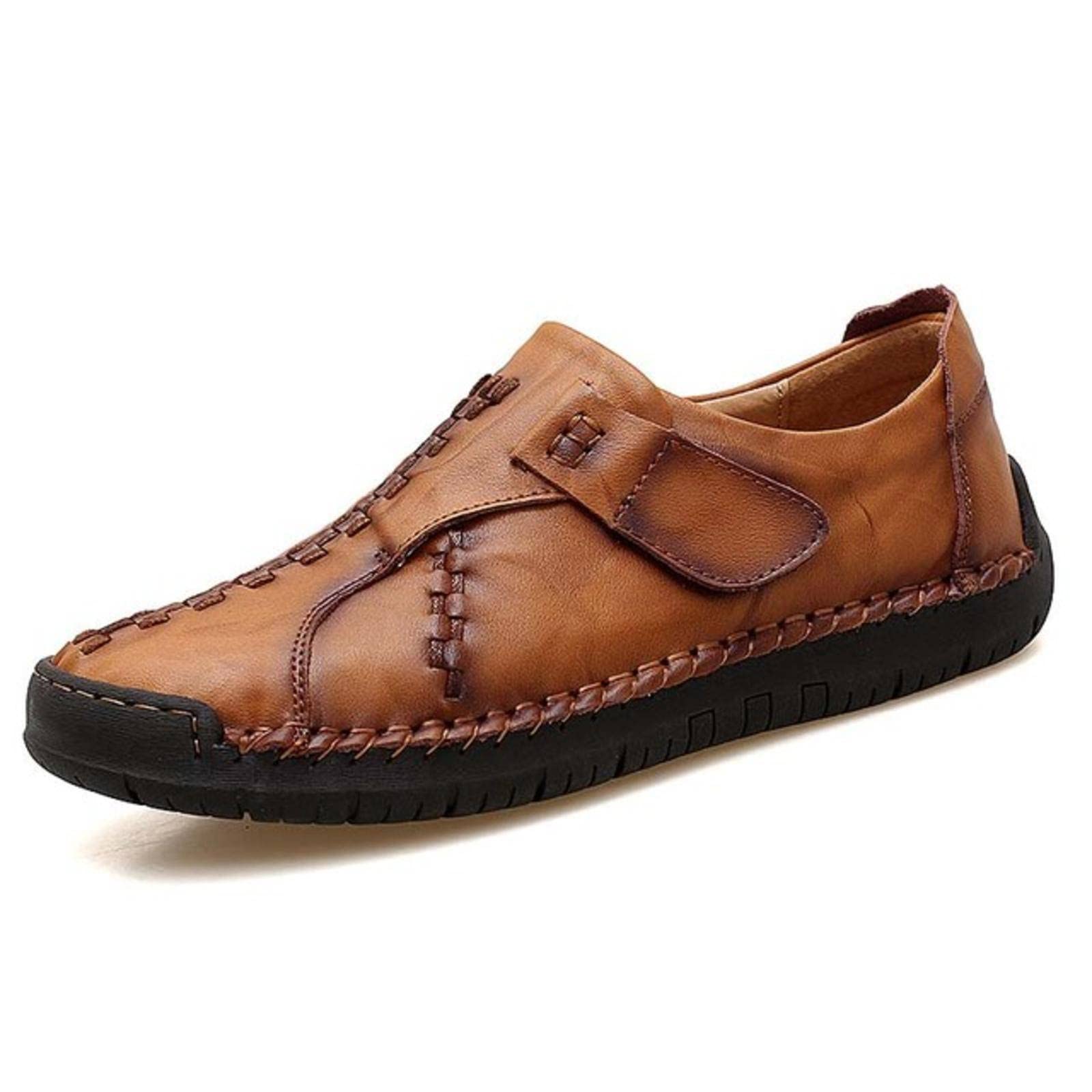 KBREE Men's Genuine Leather Loafers - Handmade Moccasin Sneakers for Outdoor & Formal Wear - Comfortable Slip-On Dress Shoes for Office, Wedding & Casual Occasions