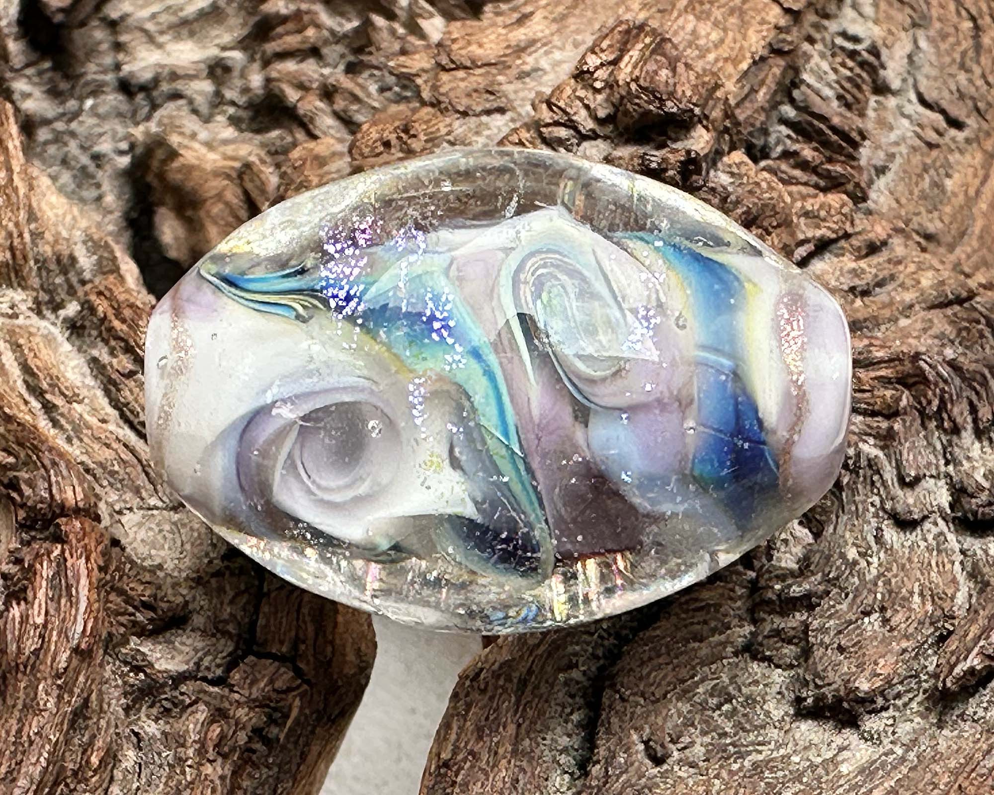 Tidal Mist Dichroic Glass Lampwork Focal Bead - Handmade Artisan Jewelry Bead for Necklace, Bracelet & DIY Craft Projects - Perfect for Beaders & Jewelry Makers