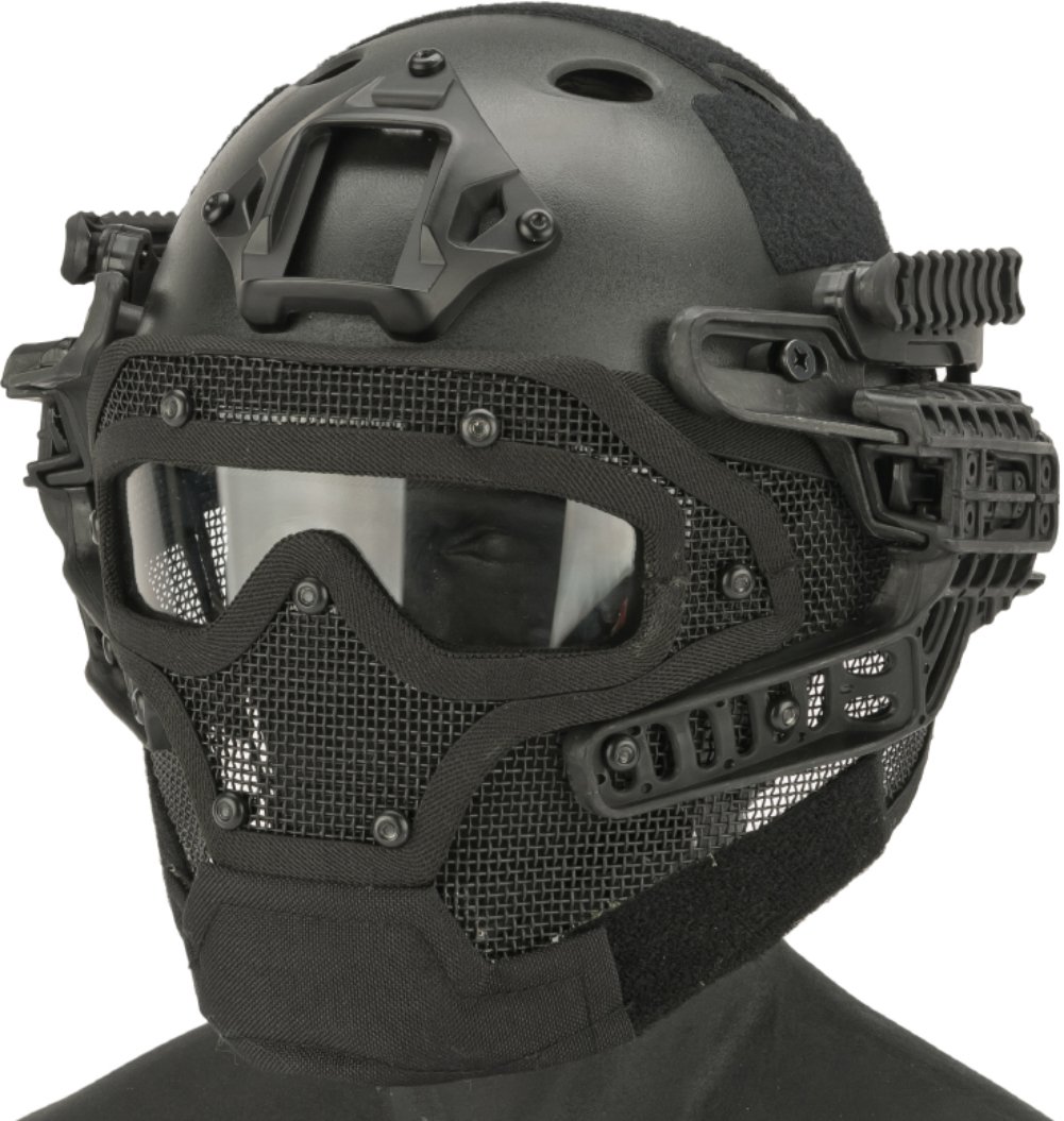 Matrix Legionnaire Full Head Coverage Airsoft Mask - Protective Headpro, Face Pro & Goggles System (Black) | Ideal for Airsoft Battles, Tactical Training & Outdoor Shooting Sports