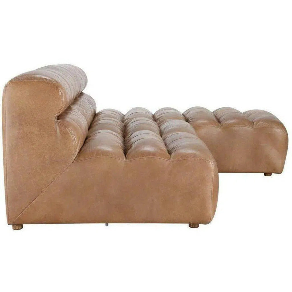 3PC Set Tan Leather Reversible Modular Sofa - Modern Sectional Couch for Living Room, Lounge & Office - Soft & Durable Faux Leather Sofa Set with Reversible Chaise