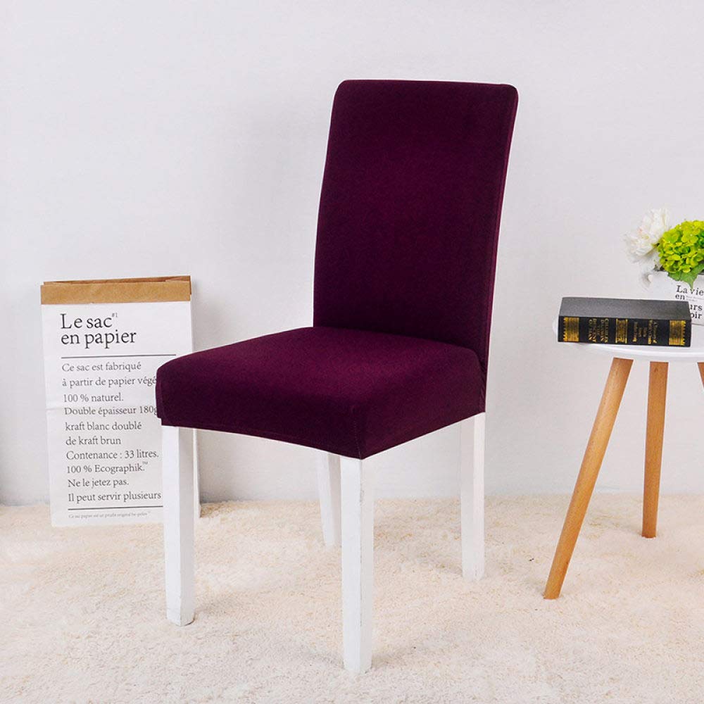 Stretchable Spandex Chair Covers - Universal Size (1PC or 6PCS) - Grey & Plum Colors - Perfect for Hotel, Banquet, Wedding & Office Desk Chairs - Protects Seats from Stains & Wear