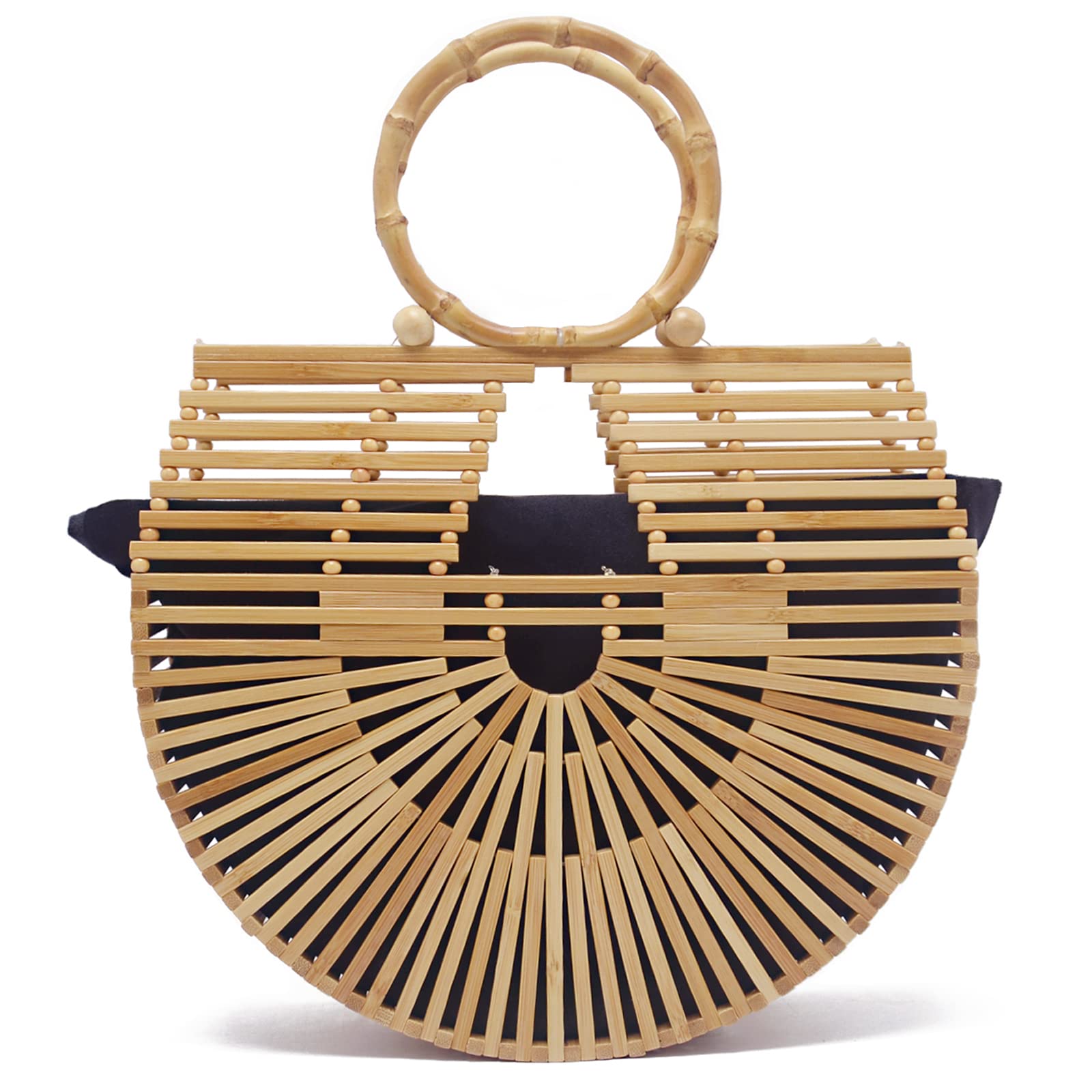 Stylish Bamboo Straw Tote Bag for Women - Eco-Friendly Designer Handbag & Beach Purse - Perfect for Shopping, Travel, and Summer Outings