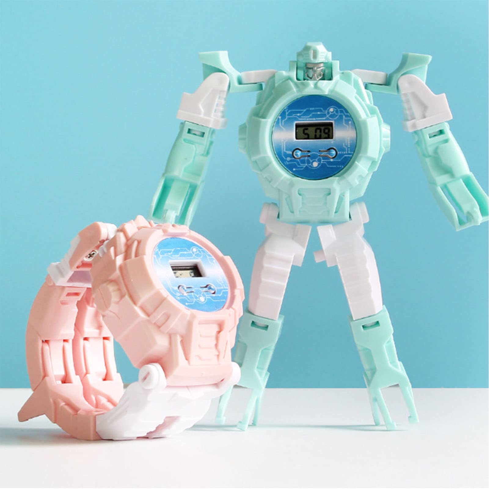 Transformers Robot Watch Toy for Kids - Electronic Transforming Wristwatch for Boys & Girls Ages 4-8 (Green) | Perfect Birthday Gift & Role Play Accessory for Pretend Play & STEM Learning