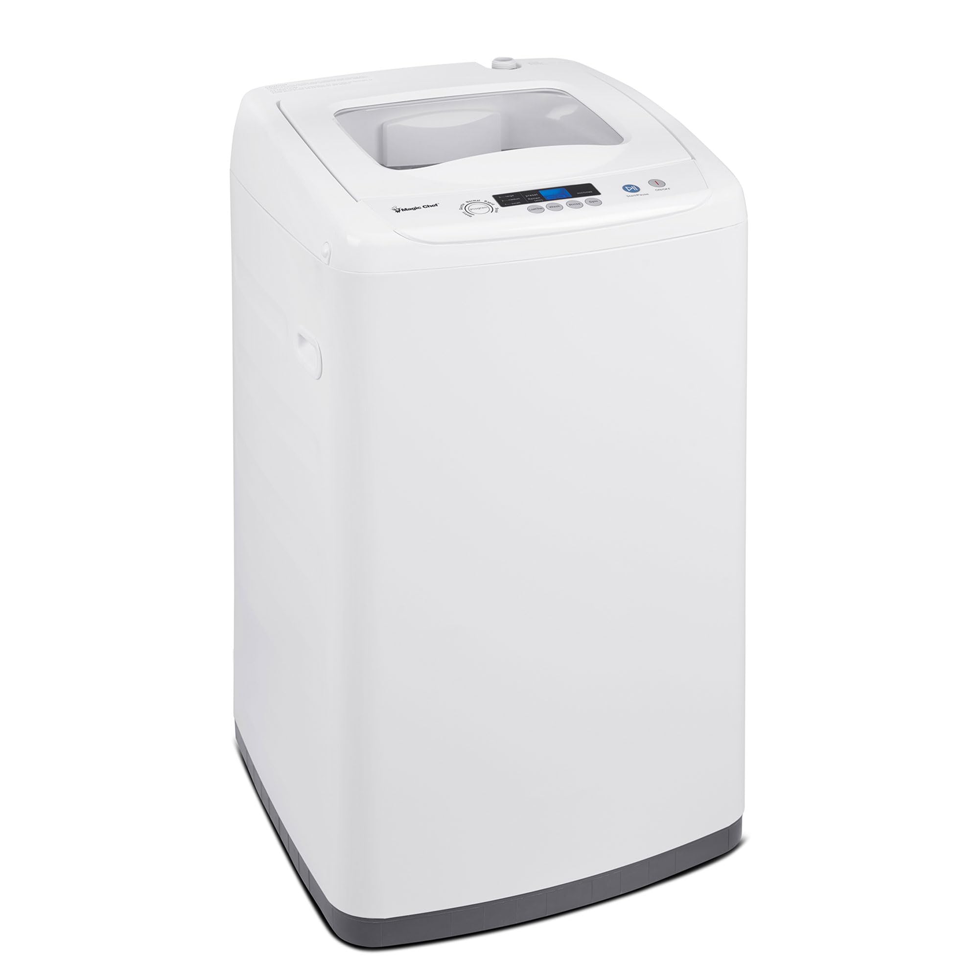 Magic Chef 0.9 Cu. Ft. Compact Top Load Washing Machine with LED Display - 6 Wash Cycles, Delay Start, 3 Water Levels & Temperature Settings - Perfect for Apartments, RVs & Small Spaces (White)