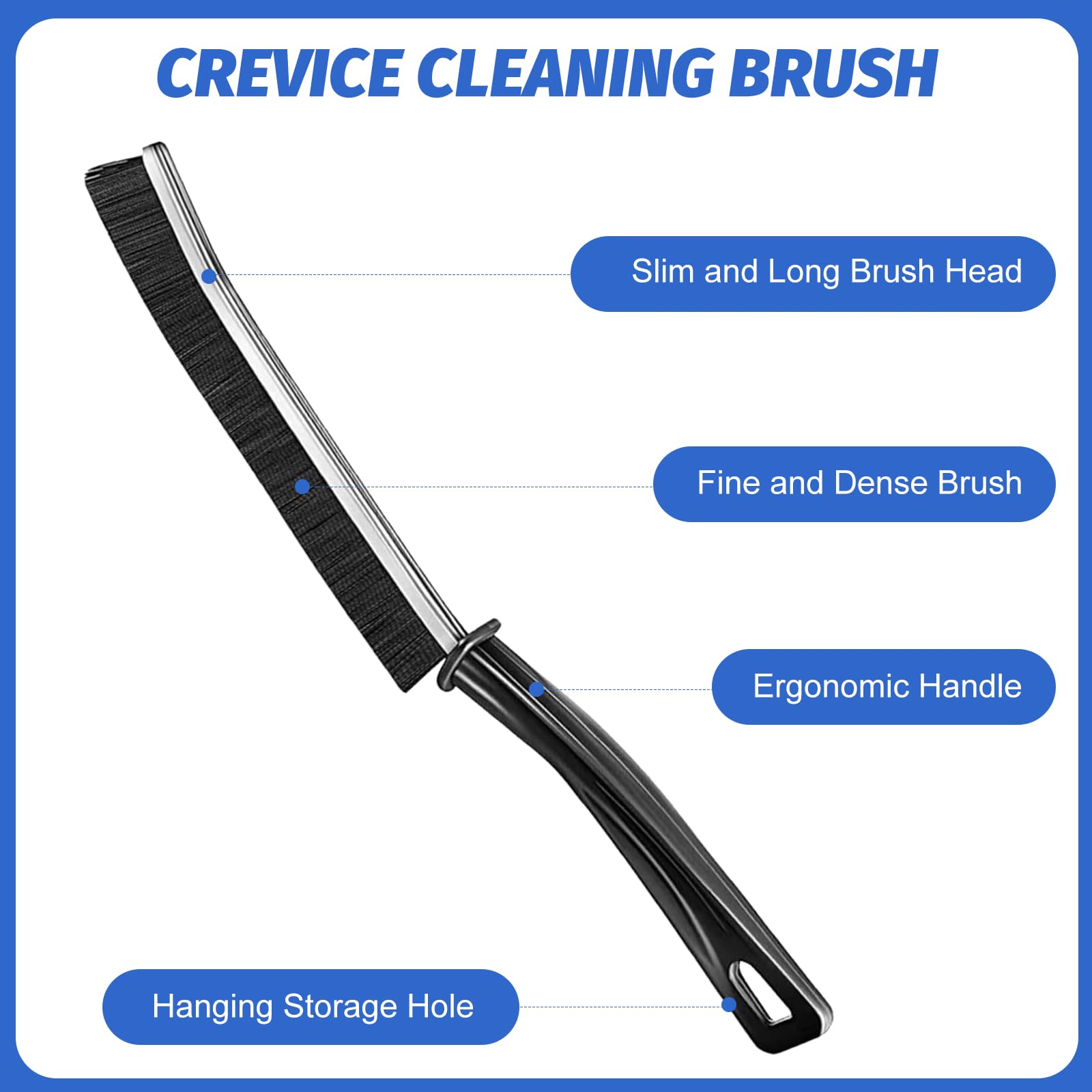 2 Pack Crevice Cleaning Brushes - 2023 New Multifunctional Gap Cleaning Tool for Bathroom, Kitchen, Tiles, Window & Door Tracks - Deep Clean Hard-to-Reach Corners & Tight Spaces (Perfect for Home, Office & Car Cleaning)