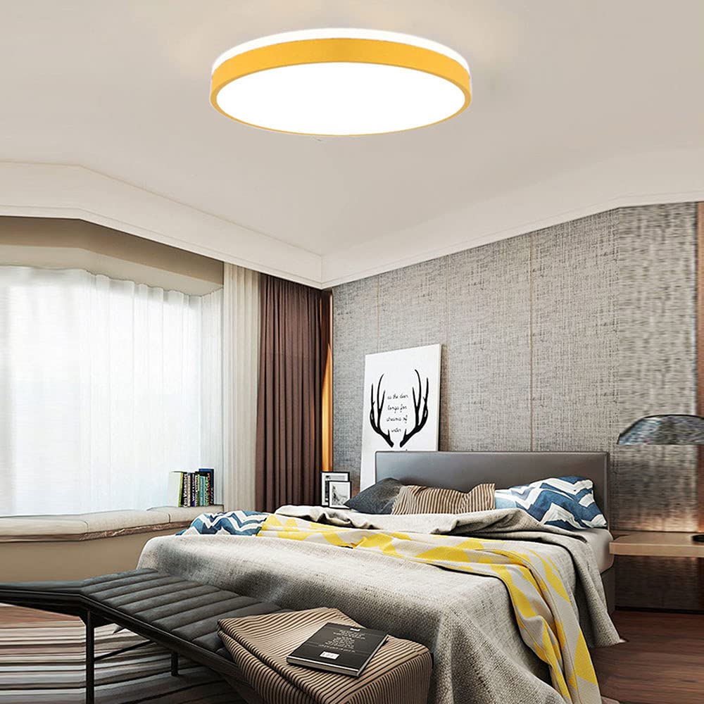 Energy Efficient LED Ceiling Light Fixture - 3 Color Temperature, Ultra-Thin Flush Mount, Side Emitting Design for Living Room, Bedroom & Office | Modern Round Minimalist Lighting Solution