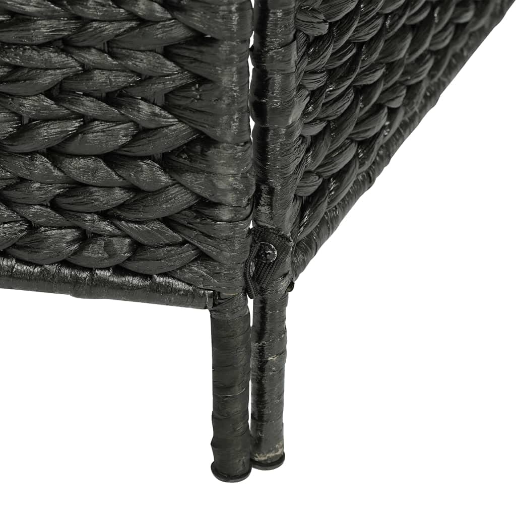 CHARMMA 3-Panel Black Water Hyacinth Room Divider Screen - 45.7x63 Inches for Home Office, Bedroom Partition & Privacy Protection