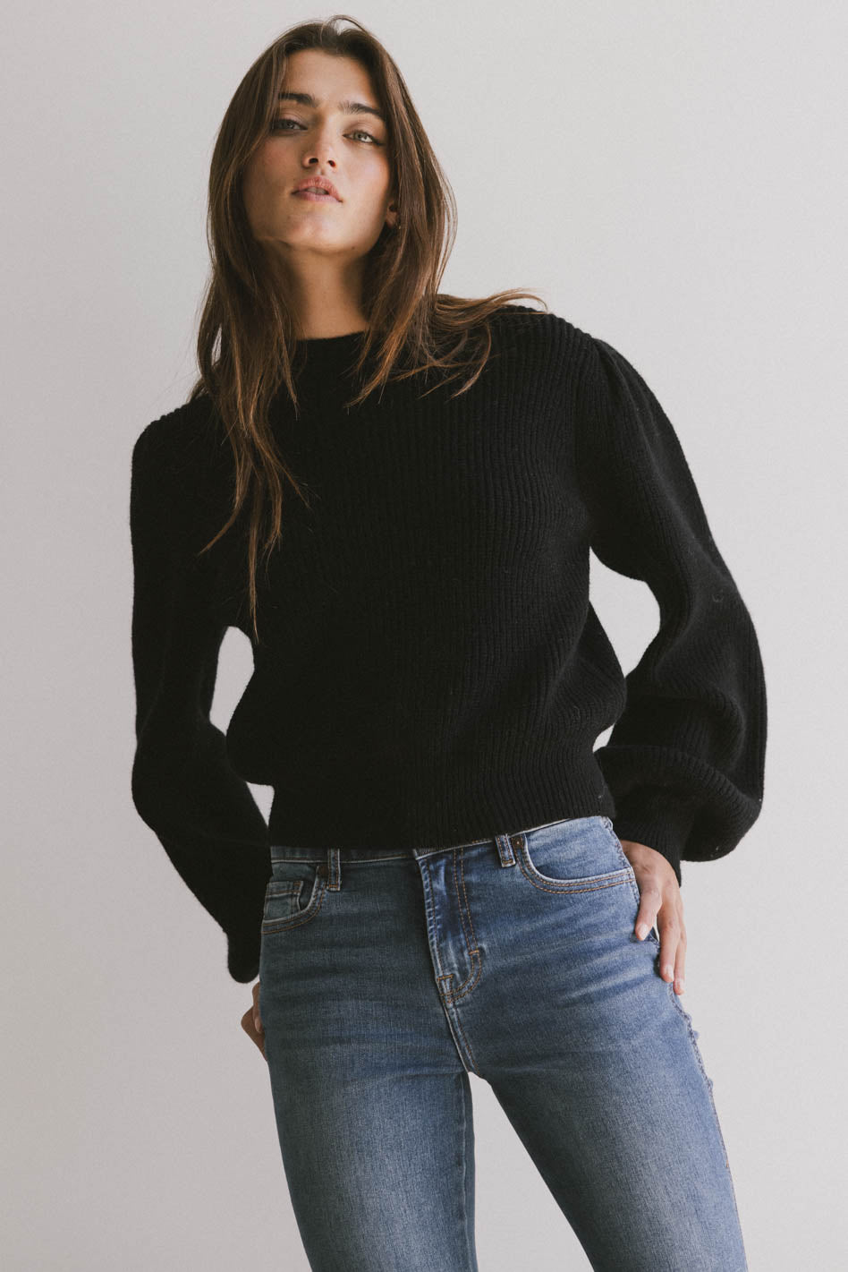 Black Amber Knit Sweater for Women - Cozy Winter Pullover | Perfect for Casual Outfits, Office Wear & Holiday Gatherings