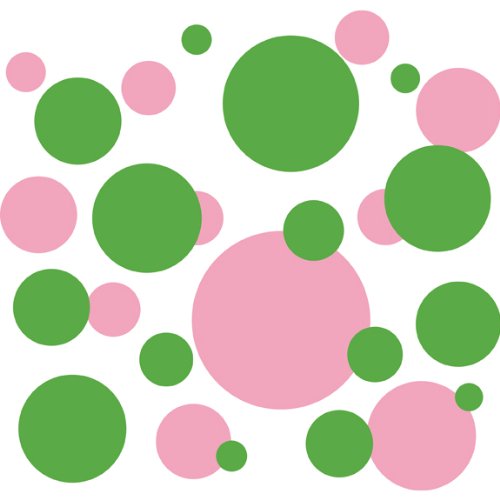 Polka Dot Peel & Stick Wall Decals - Green & Pink for Kids Room Decor