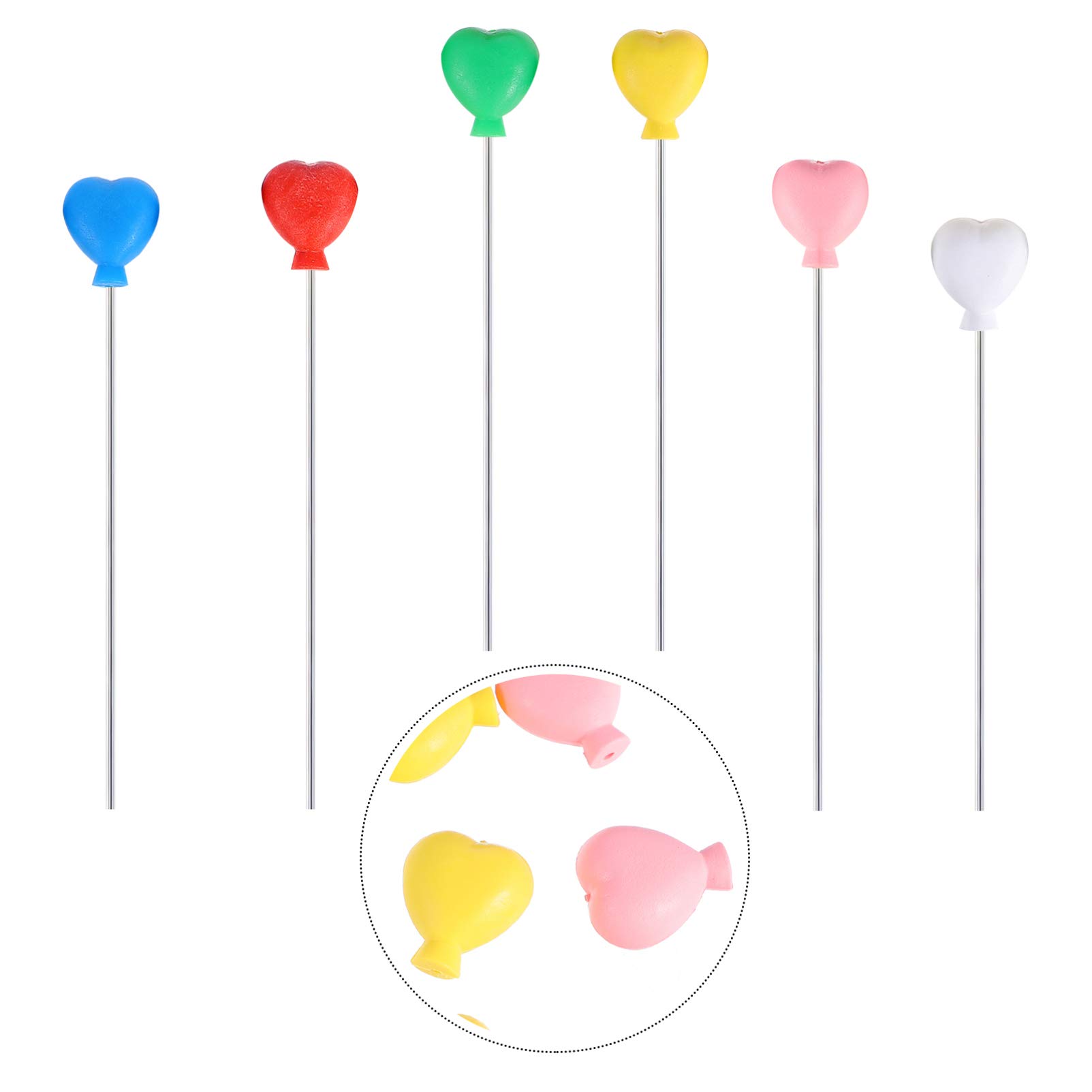 50Pcs Heart-Shaped Cupcake Toppers - Mini Balloon Bouquet & Landscape Ornaments for Cake Decor, Garden Party, Birthday, Wedding, Baby Shower - NUOBESTY
