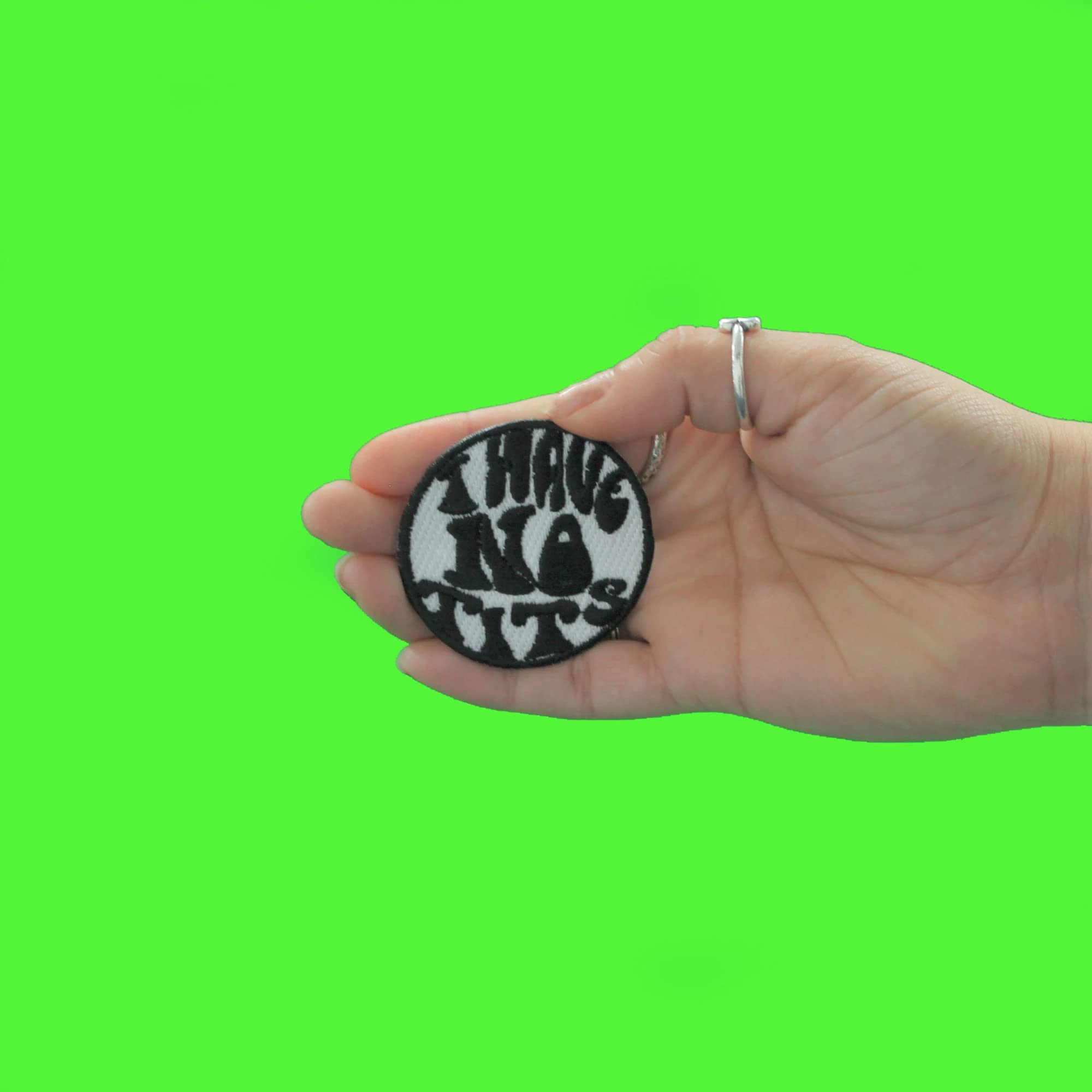 No Boobs Funny Embroidered Iron On Patch - Perfect for DIY Jackets, Bags & Denim Customization