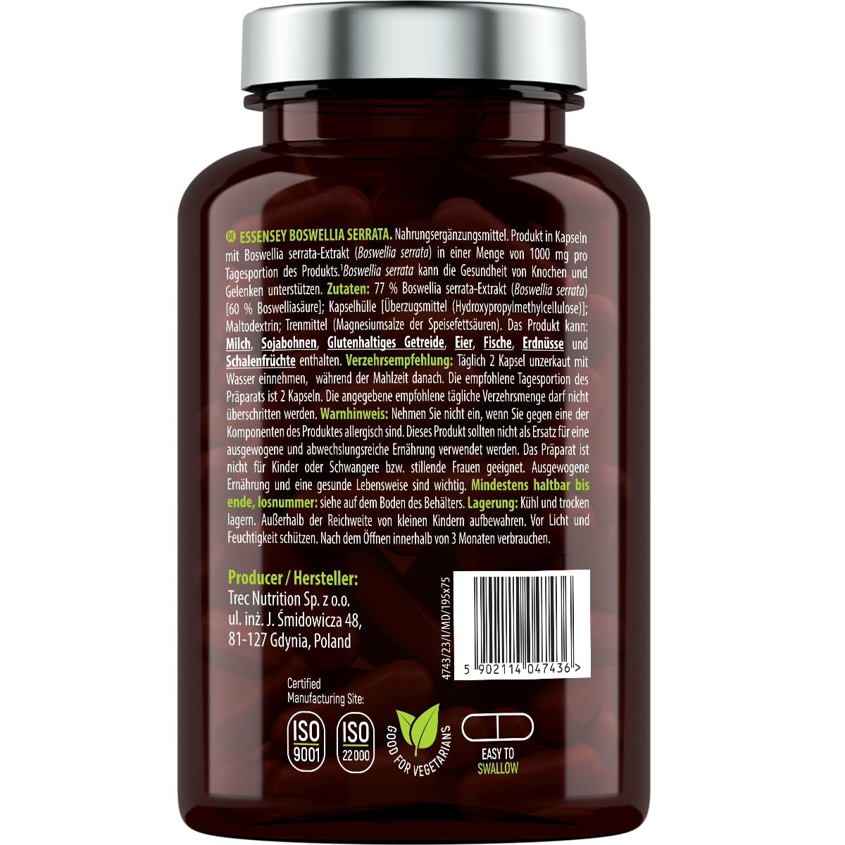 Essensey Boswellia Serrata 90 Capsules - Natural Joint Support Supplement for Pain Relief & Mobility - Ideal for Arthritis & Inflammation Management