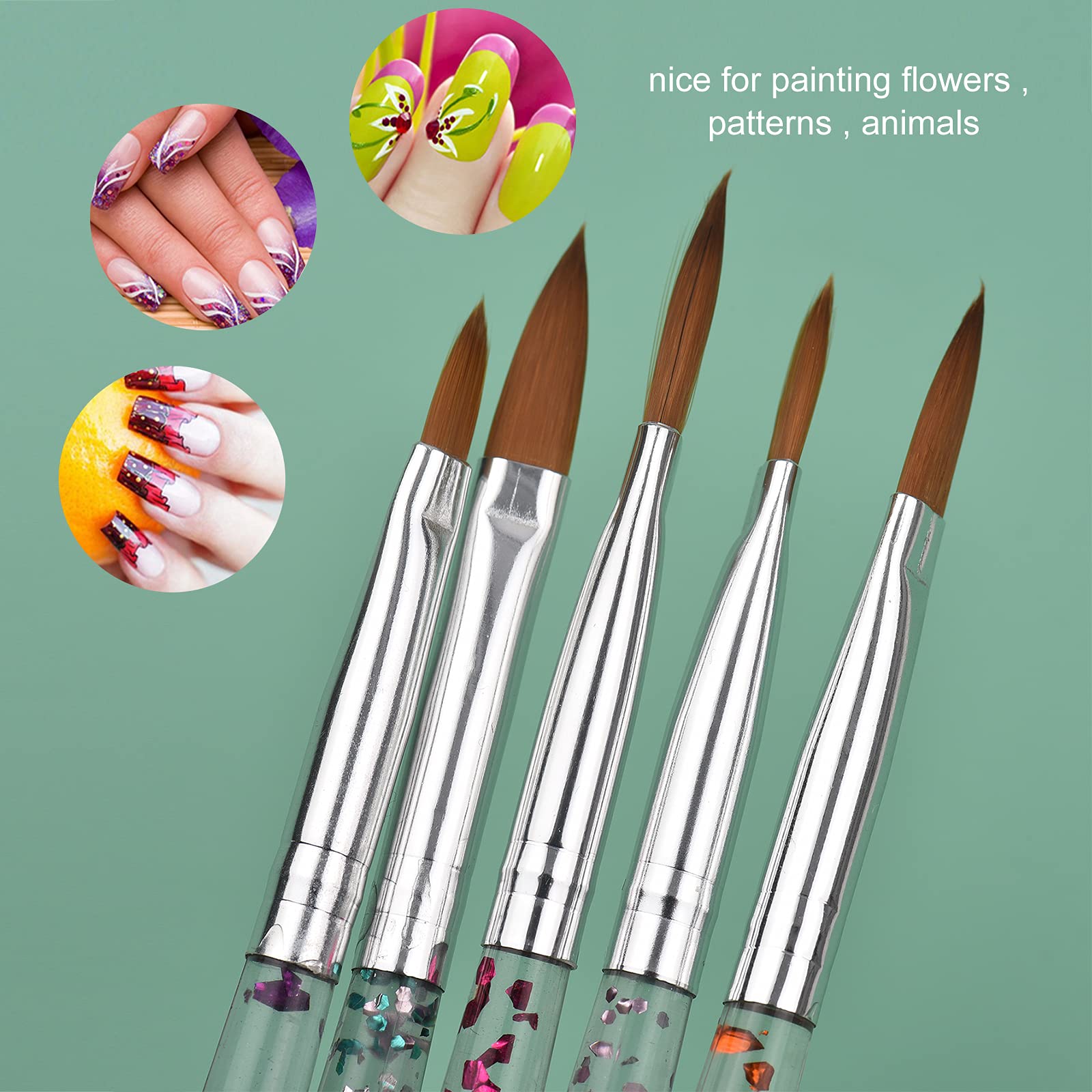 5PCS Professional Nail Art Pen Kit - Acrylic Nail Brushes, Dotting Tools & 3D Carving Pens for Manicure, Nail Art Design & Painting | Perfect for Salon, Home DIY & Professional Nail Artists