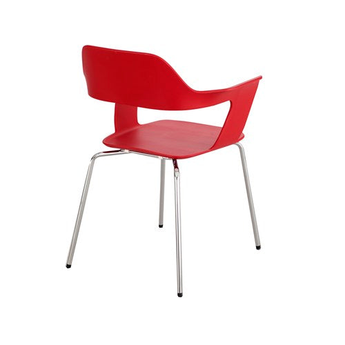 Safco Bandi Polypropylene Shell Stack Chair - Set of 2, Durable & Lightweight for Office, Classroom, or Event Seating