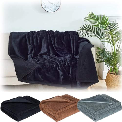**Loveblanket - Waterproof Fleece Blanket for Couples, Pets & Furniture Protection - Super Soft & Durable (Black, XL 57x85 in) - Perfect for Bed, Sofa, Picnics & Outdoor Adventures**